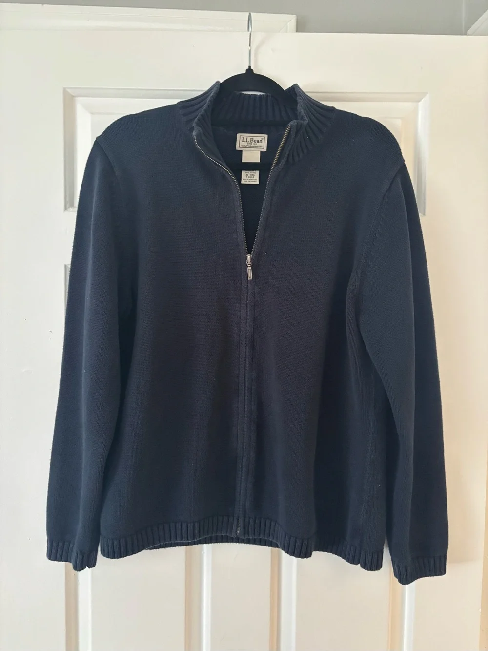 LL Bean Full Zip Up - Mock Neck Sweater - Women’s XL - Classic Preppy - Like New